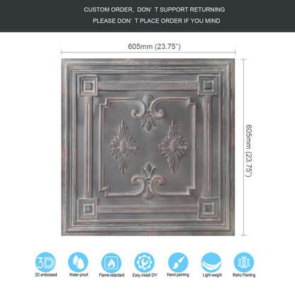 10tiles/lot Faux Tin Textured Tiles for Creative Restaurants, Coffee Shops and Unique Bars PL63