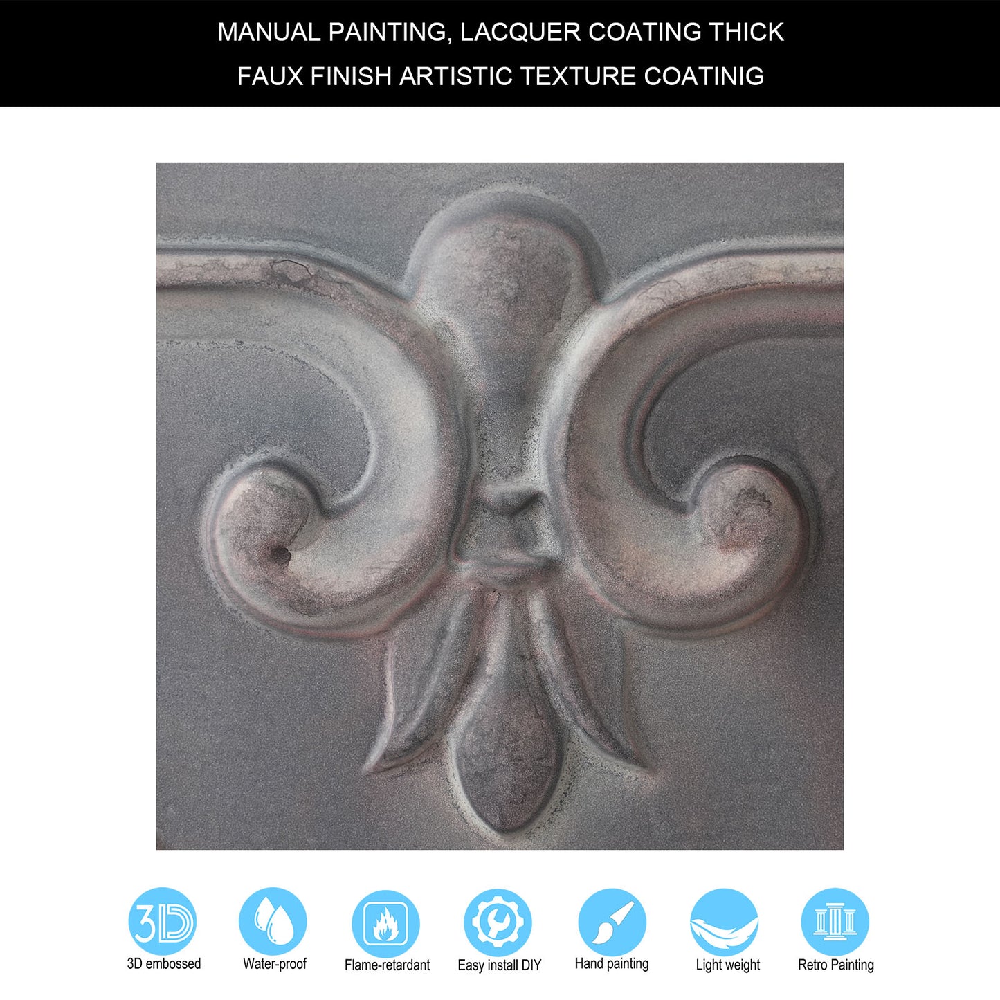 10tiles/lot Faux Tin Textured Tiles for Creative Restaurants, Coffee Shops and Unique Bars PL63