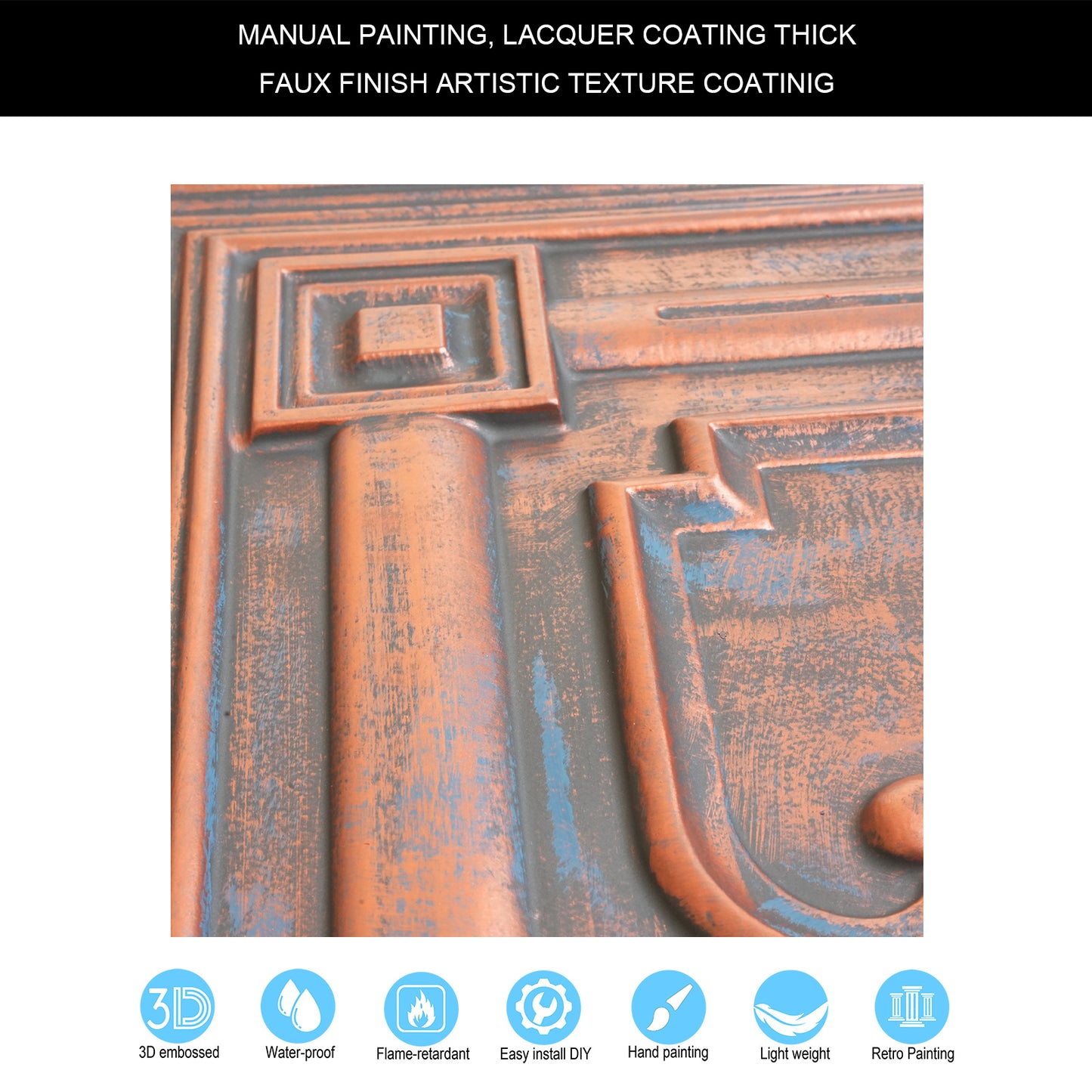 10tiles/lot Faux Metal Ceiling Tiles for Stylish Kitchens, Bedrooms and Interior Renovation PL63