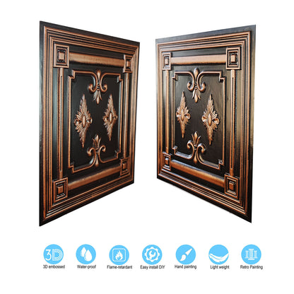 10tiles/lot 3D Faux Metal Ceiling Tiles for Stylish Bars, Clubs and Trendy Restaurants PL63