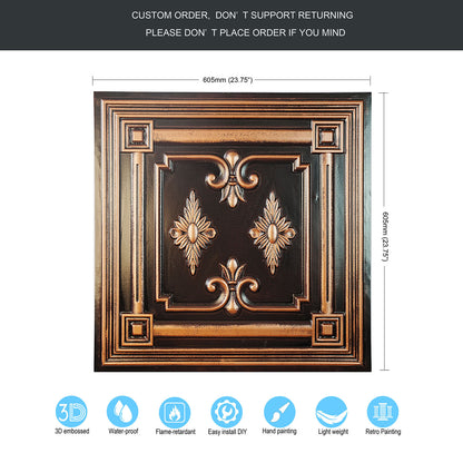 10tiles/lot 3D Faux Metal Ceiling Tiles for Stylish Bars, Clubs and Trendy Restaurants PL63