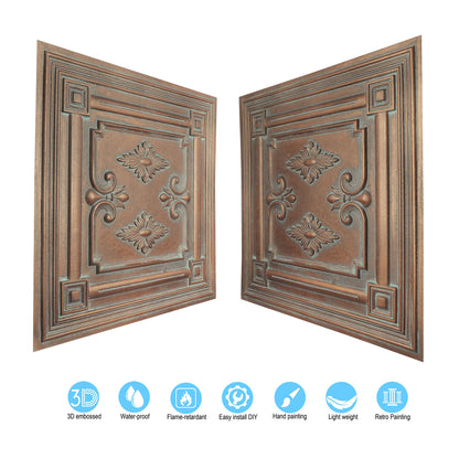 10tiles/lot 3D Faux Metal Ceiling Tiles for Stylish Bars, Clubs and Trendy Restaurants PL63