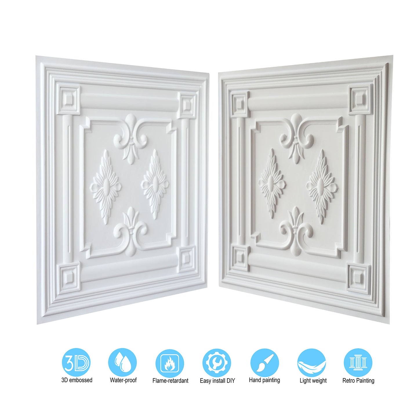 10tiles/lot Vintage Ceiling Panels for Book Bars, Art Cafés and Boutique Retail Shops PL63