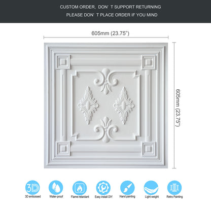 10tiles/lot Vintage Ceiling Panels for Book Bars, Art Cafés and Boutique Retail Shops PL63