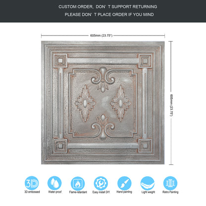 10tiles/lot Faux Tin Textured Tiles for Creative Restaurants, Coffee Shops and Unique Bars PL63