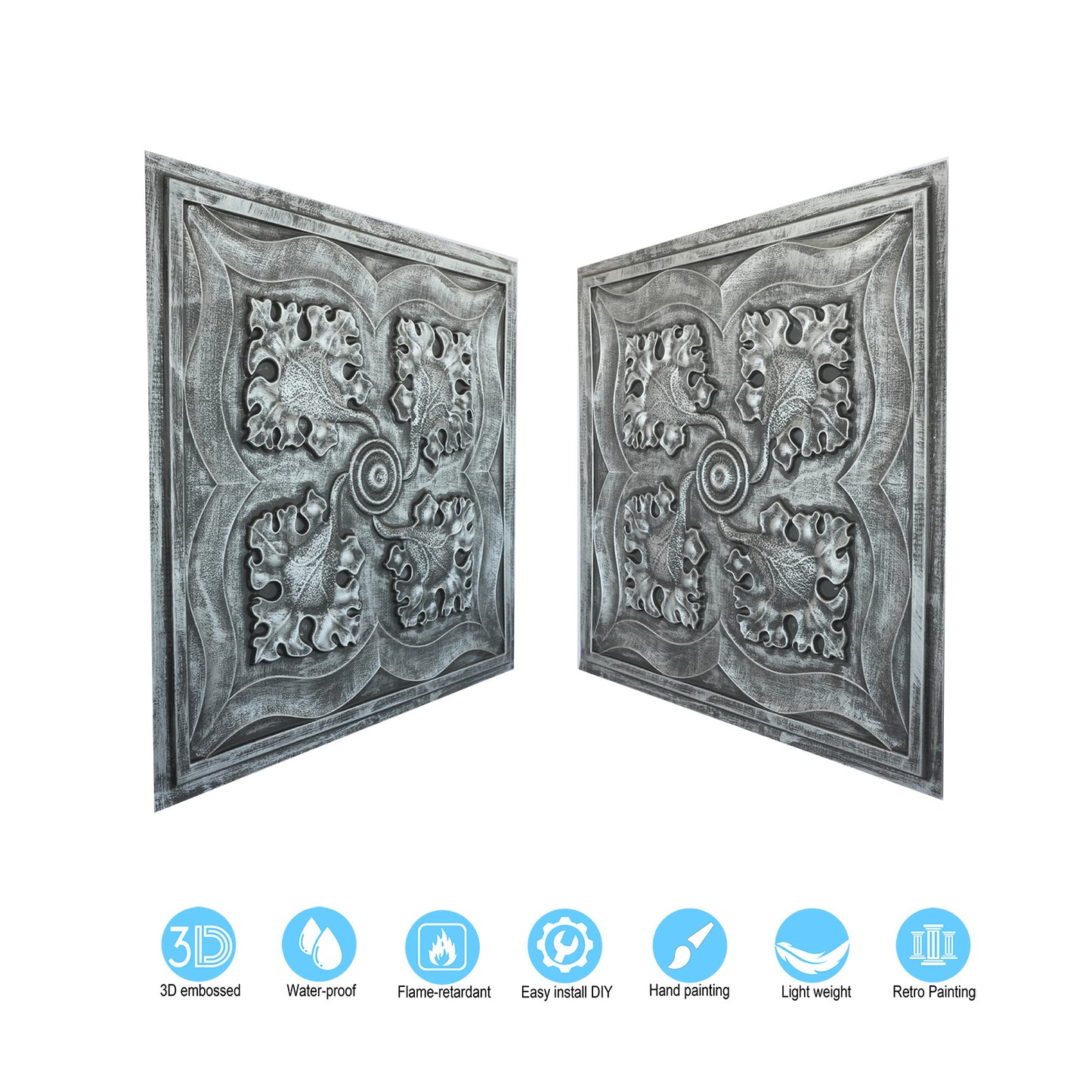 10tiles/lot PVC Ceiling Tiles for Kitchens, Bedrooms, Offices and Modern Commercial Interiors PL64