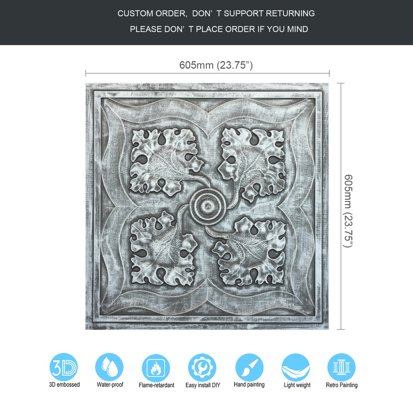 10tiles/lot PVC Ceiling Tiles for Kitchens, Bedrooms, Offices and Modern Commercial Interiors PL64