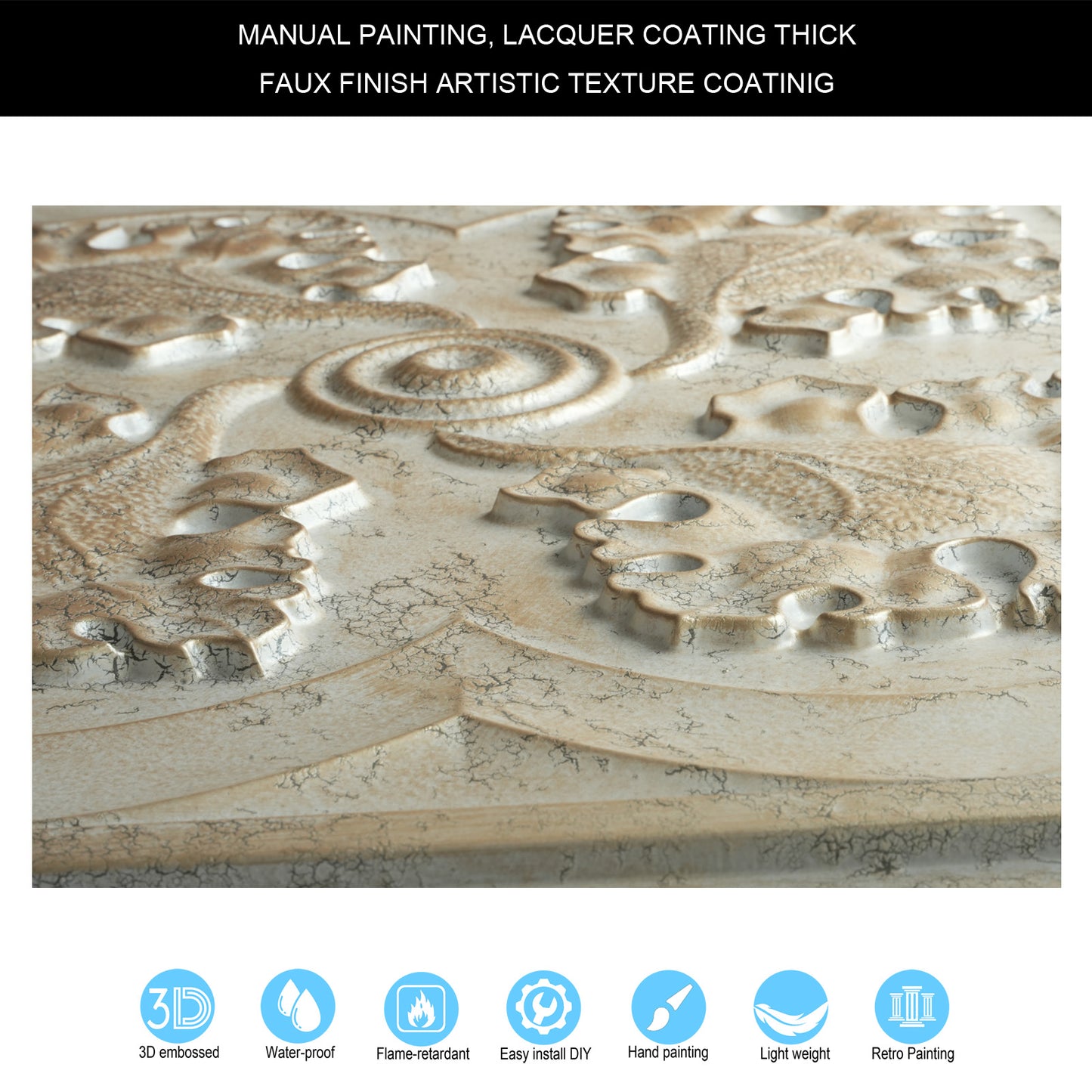 10tiles/lot Distressed Faux Tin Ceiling Tiles for Industrial Cafés, Craft Workshops and Retro Interiors PL64