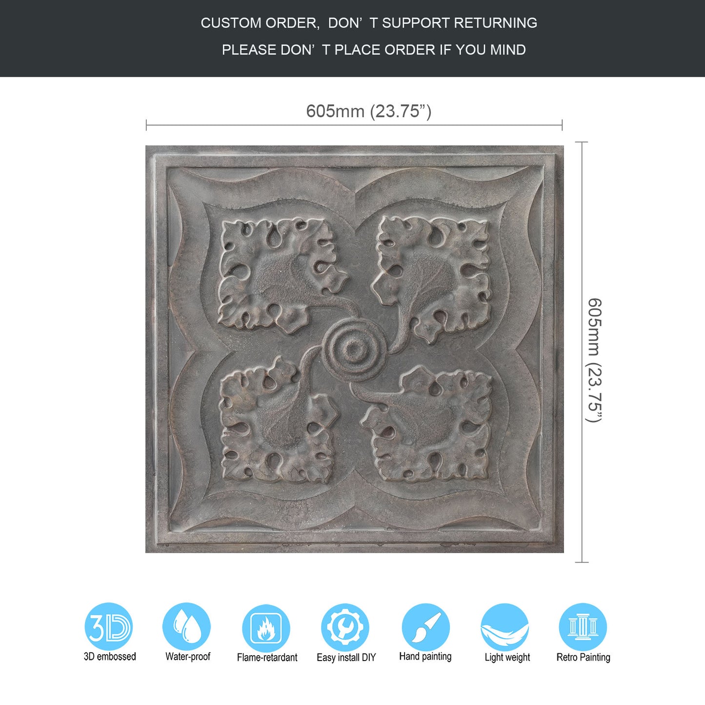 10tiles/lot PVC Ceiling Tiles for Kitchens, Bedrooms, Offices and Modern Commercial Interiors PL64