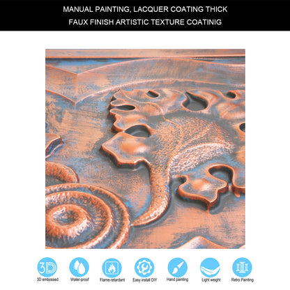 10tiles/lot DIY Faux Metal Ceiling Tile Panels for Café Bars, Studios and Artistic Interiors PL64