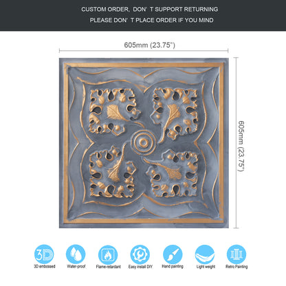 10tiles/lot 3D Faux Metal Ceiling Tiles for Stylish Bars, Clubs and Trendy Restaurants PL64