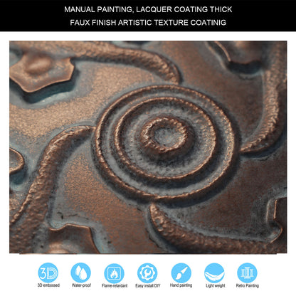 10tiles/lot DIY Faux Metal Ceiling Tile Panels for Café Bars, Studios and Artistic Interiors PL64