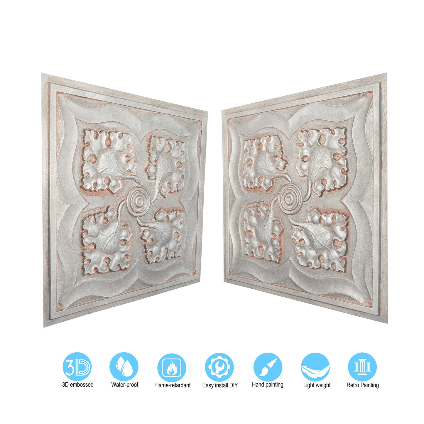 10tiles/lot PVC Ceiling Tiles for Kitchens, Bedrooms, Offices and Modern Commercial Interiors PL64