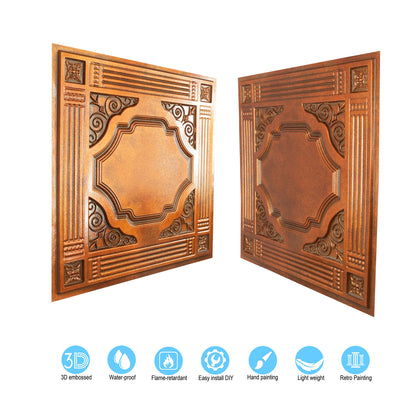 10tiles/lot Embossed Ceiling Tiles for Elegant Restaurants, Coffee Shops and Contemporary Bedrooms PL65