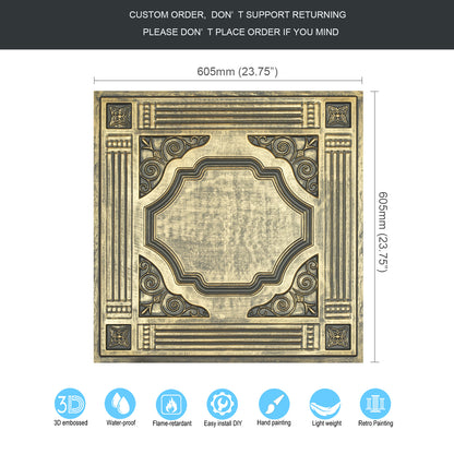 10tiles/lot Faux Tin Embossed Tiles for Luxury Apartments, Villas and Modern Home Interiors PL65