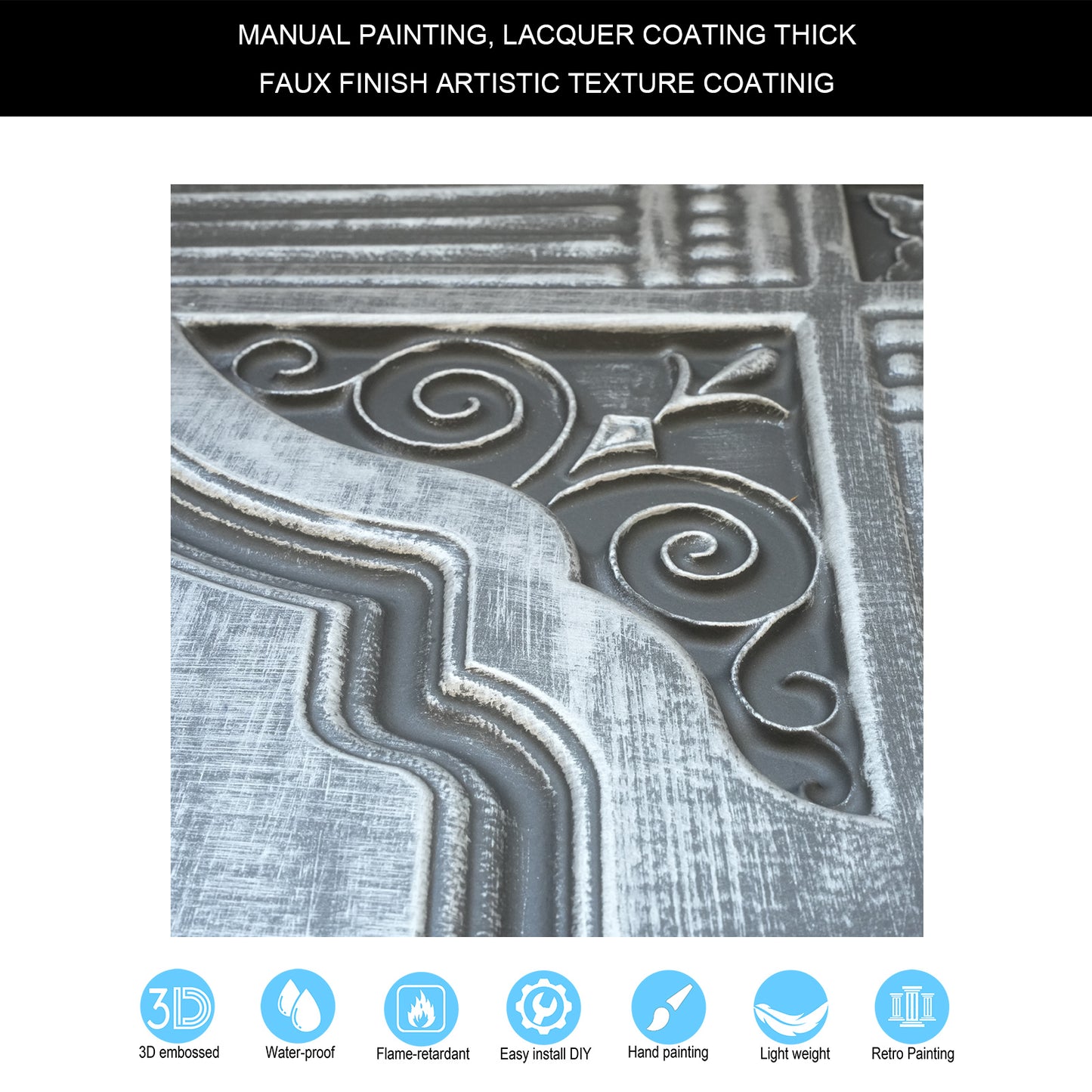 10tiles/lot DIY Faux Metal Ceiling Tile Panels for Café Bars, Studios and Artistic Interiors PL65