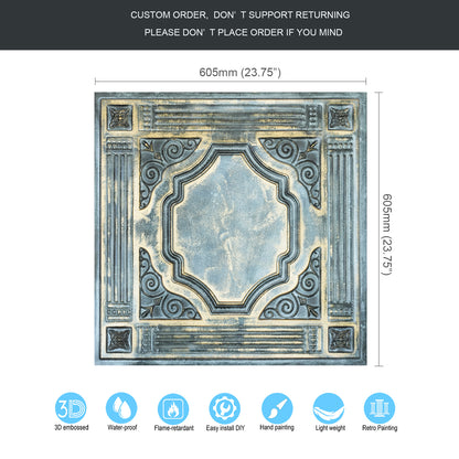 10tiles/lot Faux Tin Embossed Tiles for Luxury Apartments, Villas and Modern Home Interiors PL65