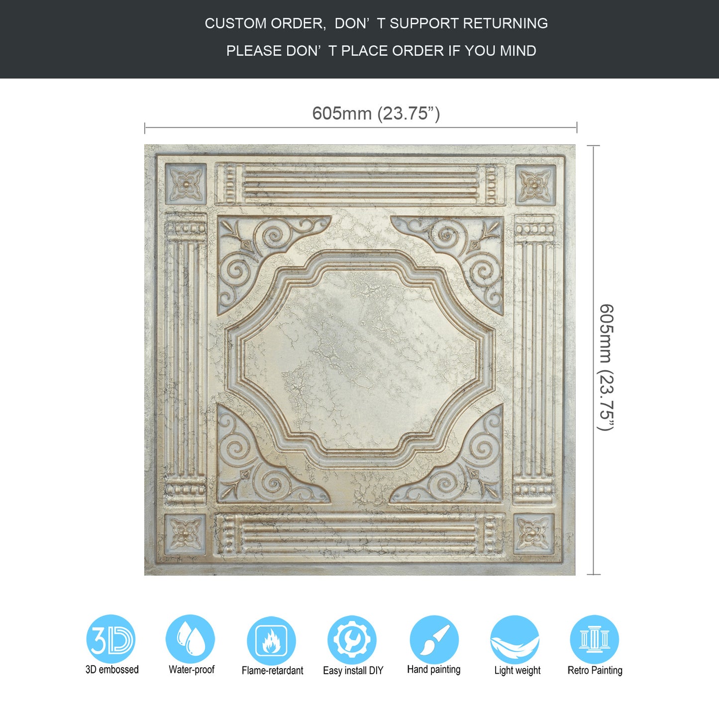 10tiles/lot 3D Ceiling Tiles for Modern Bedrooms, Kitchens, Cafés and Creative Interior Spaces PL65