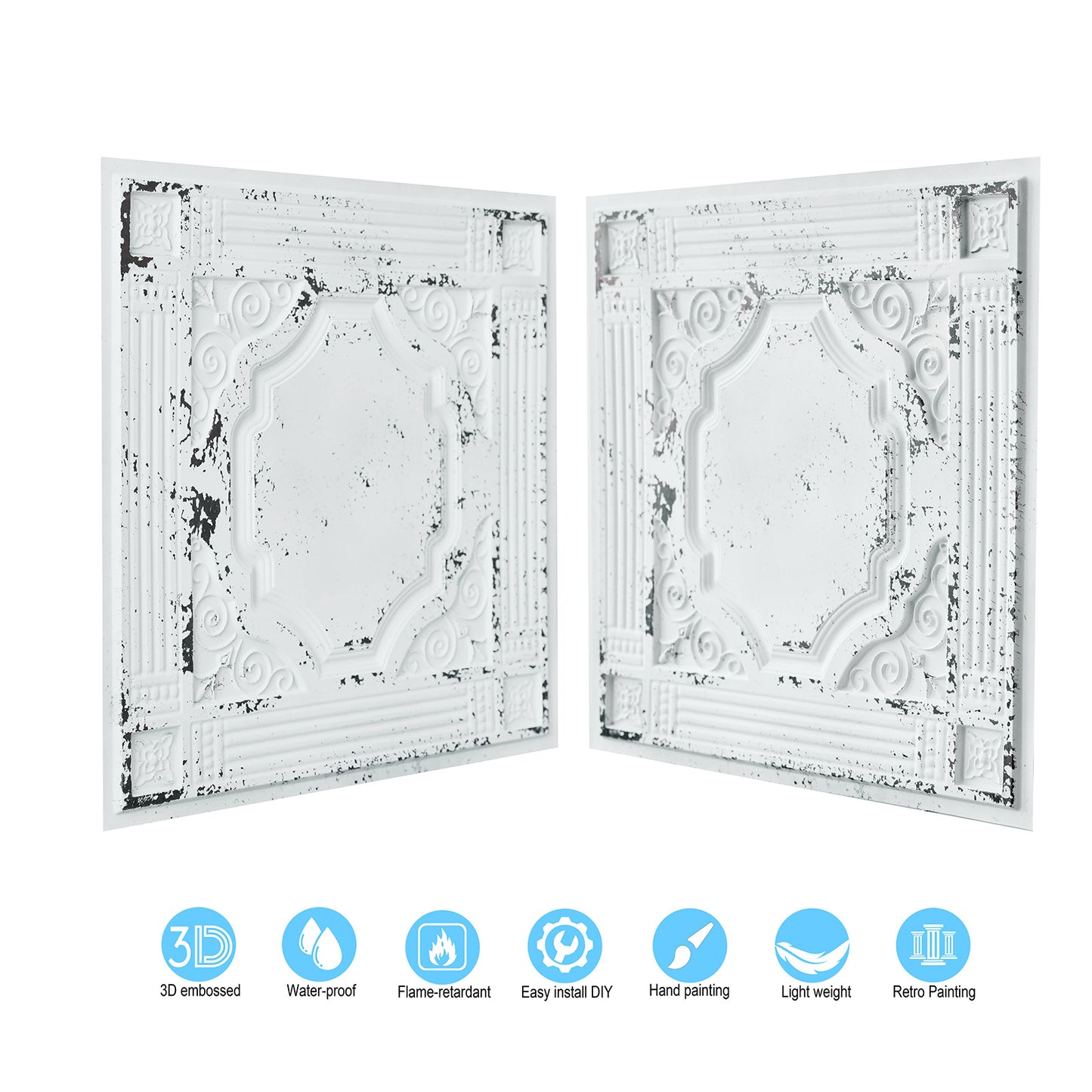 10tiles/lot 3D Ceiling Tiles for Modern Bedrooms, Kitchens, Cafés and Creative Interior Spaces PL65