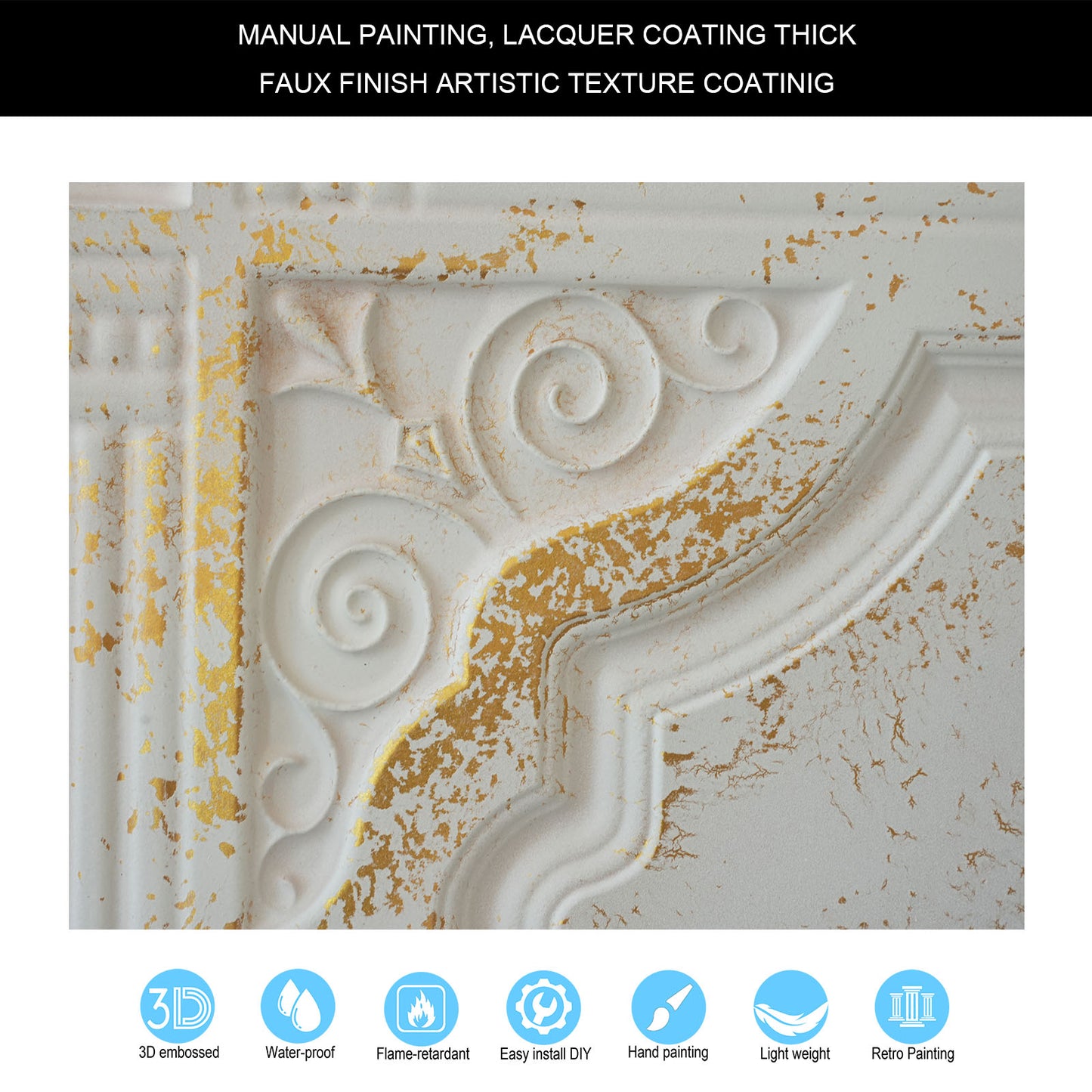 10tiles/lot 3D Ceiling Tiles for Modern Bedrooms, Kitchens, Cafés and Creative Interior Spaces PL65