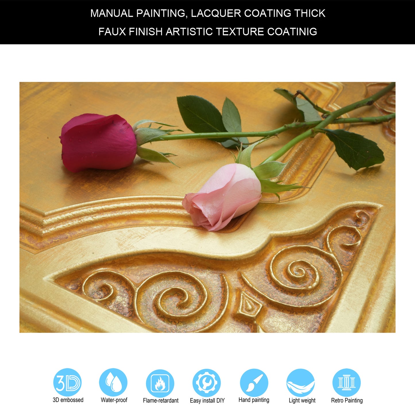 10tiles/lot Embossed Ceiling Tiles for Elegant Restaurants, Coffee Shops and Contemporary Bedrooms PL65