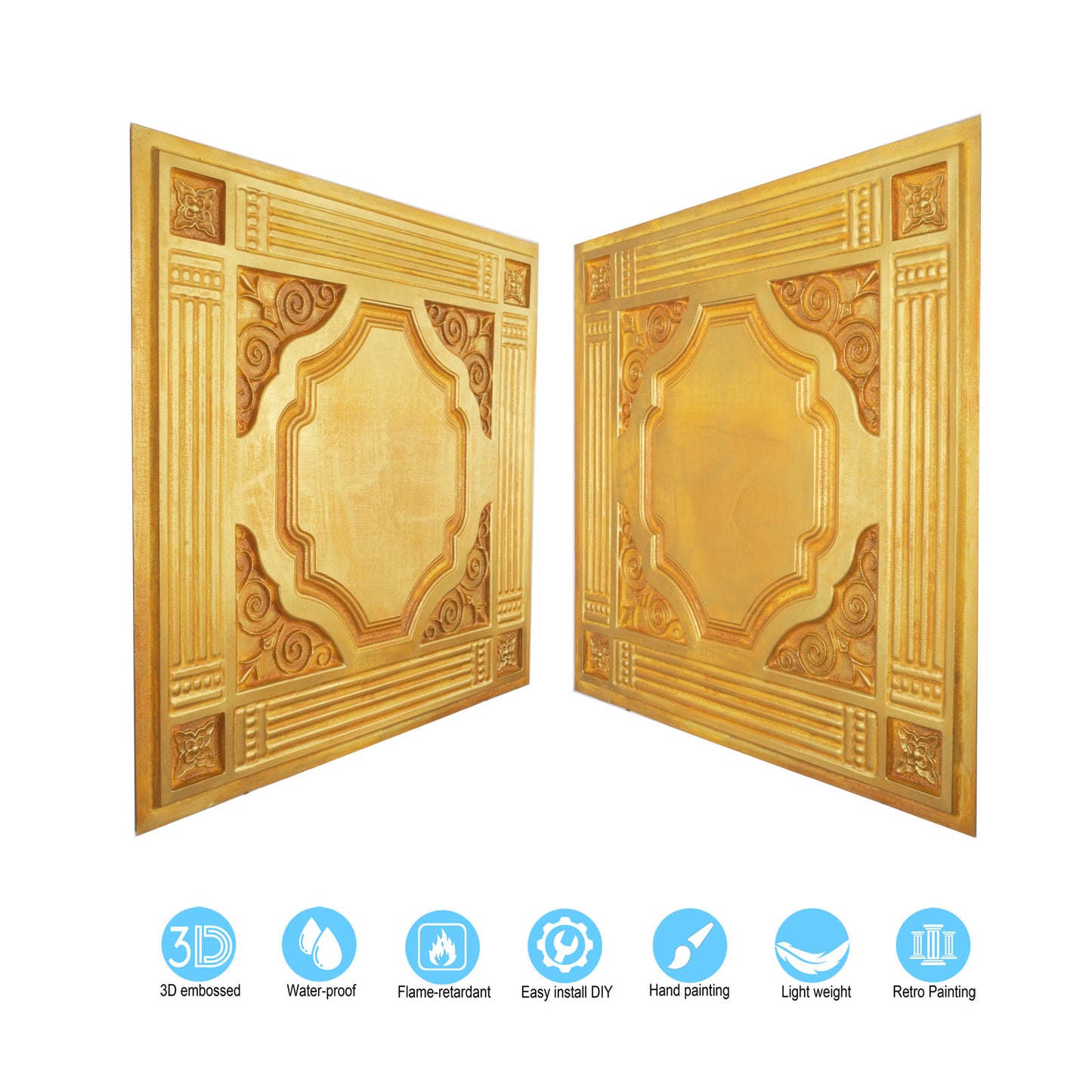 10tiles/lot Embossed Ceiling Tiles for Elegant Restaurants, Coffee Shops and Contemporary Bedrooms PL65