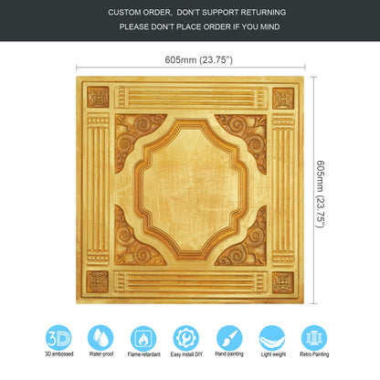 10tiles/lot Embossed Ceiling Tiles for Elegant Restaurants, Coffee Shops and Contemporary Bedrooms PL65