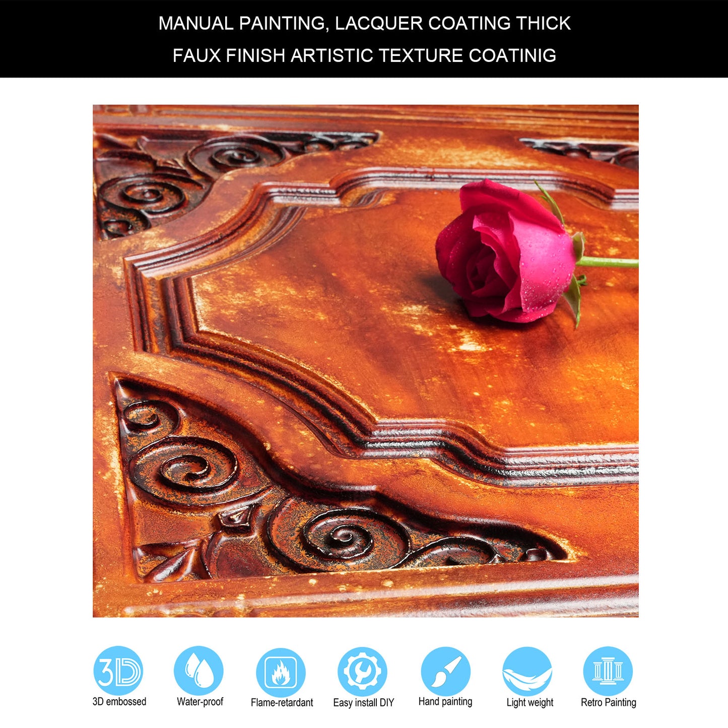 10tiles/lot Embossed Ceiling Tiles for Elegant Restaurants, Coffee Shops and Contemporary Bedrooms PL65