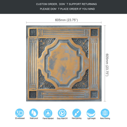 10tiles/lot Faux Tin Embossed Tiles for Luxury Apartments, Villas and Modern Home Interiors PL65