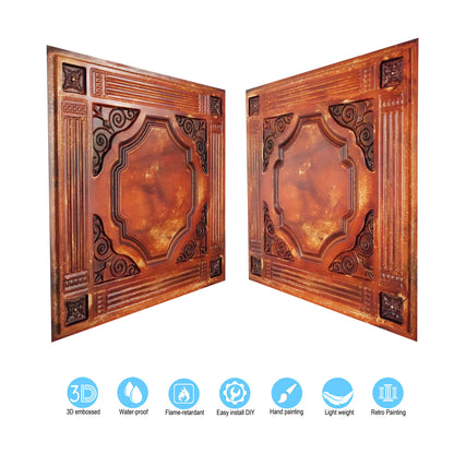 10tiles/lot Embossed Ceiling Tiles for Elegant Restaurants, Coffee Shops and Contemporary Bedrooms PL65