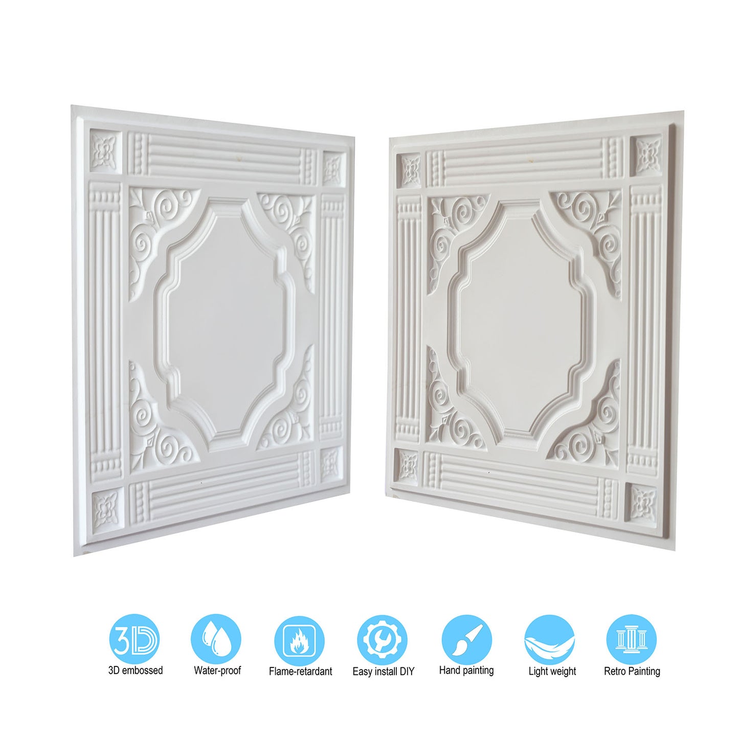 10tiles/lot 3D Ceiling Tiles for Modern Bedrooms, Kitchens, Cafés and Creative Interior Spaces PL65