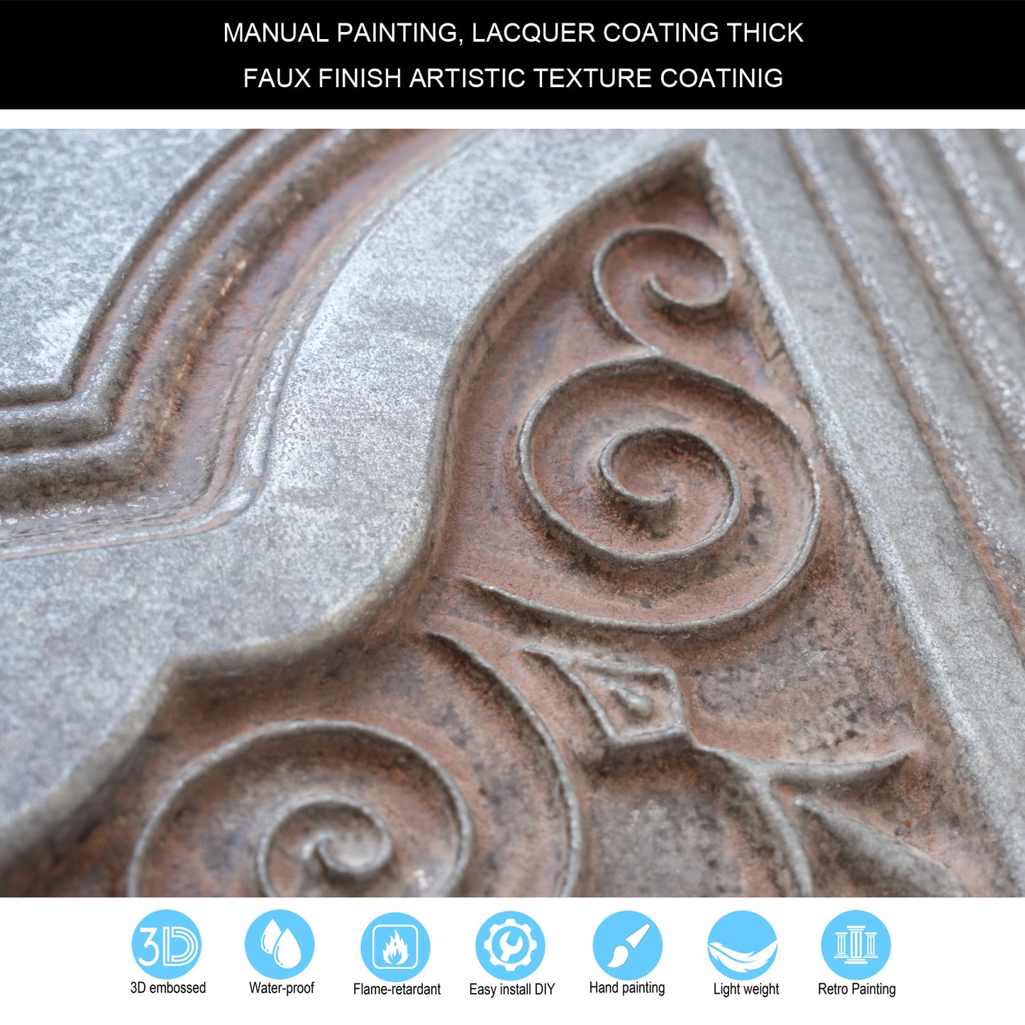 10tiles/lot DIY Faux Metal Ceiling Tile Panels for Café Bars, Studios and Artistic Interiors PL65