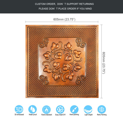 10tiles/lot Vintage Ceiling Tiles for Wine Cellars, Old-World Restaurants and Artistic Rooms PL66