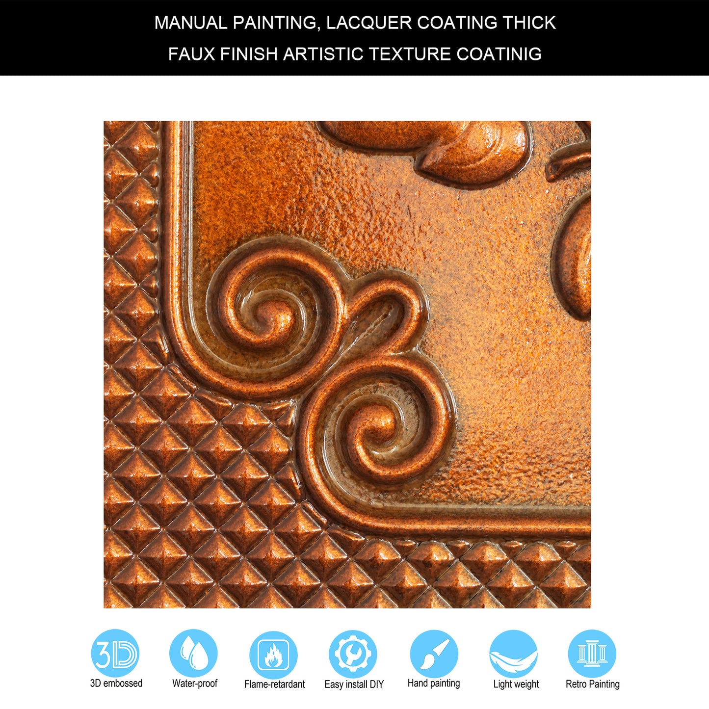 10tiles/lot Vintage Ceiling Tiles for Wine Cellars, Old-World Restaurants and Artistic Rooms PL66