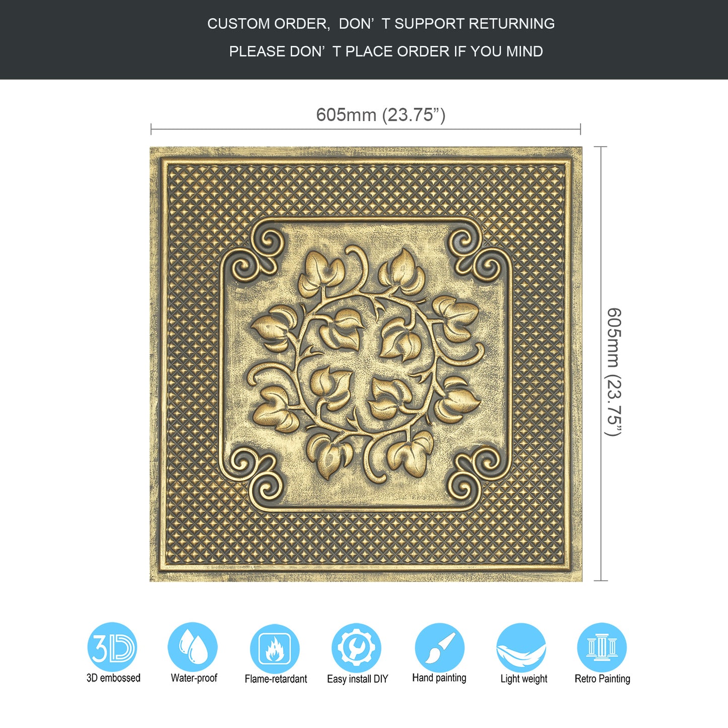 10tiles/lot 3D Decorative Ceiling Tiles for Trendy Restaurants, Bars and Creative Cafés PL66