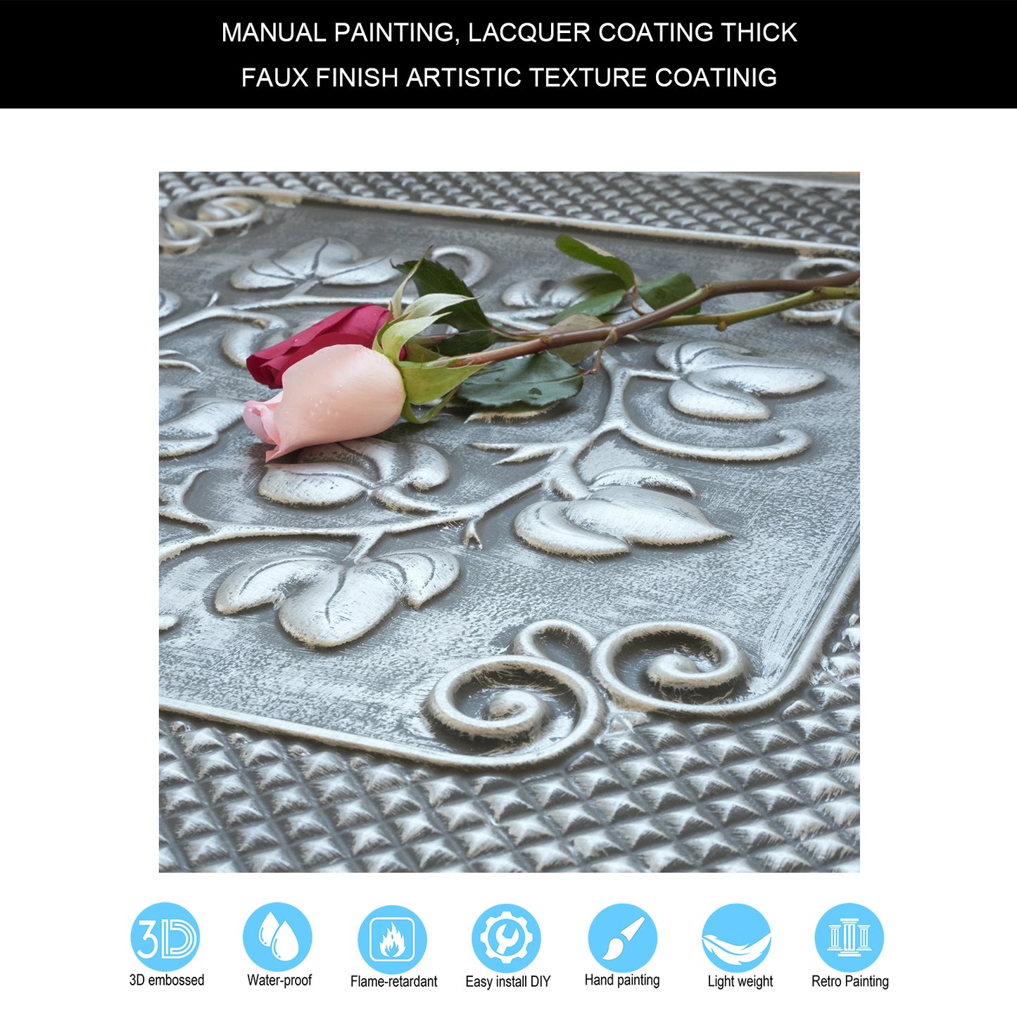 10tiles/lot Antique Ceiling Tiles for Premium Hotels, Mansions, Villas and Classic Dining Rooms PL66