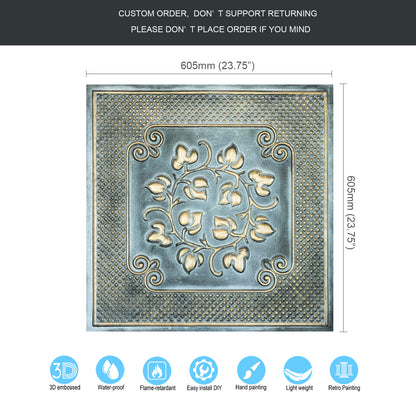 10tiles/lot Antique Ceiling Tiles for Premium Hotels, Mansions, Villas and Classic Dining Rooms PL66