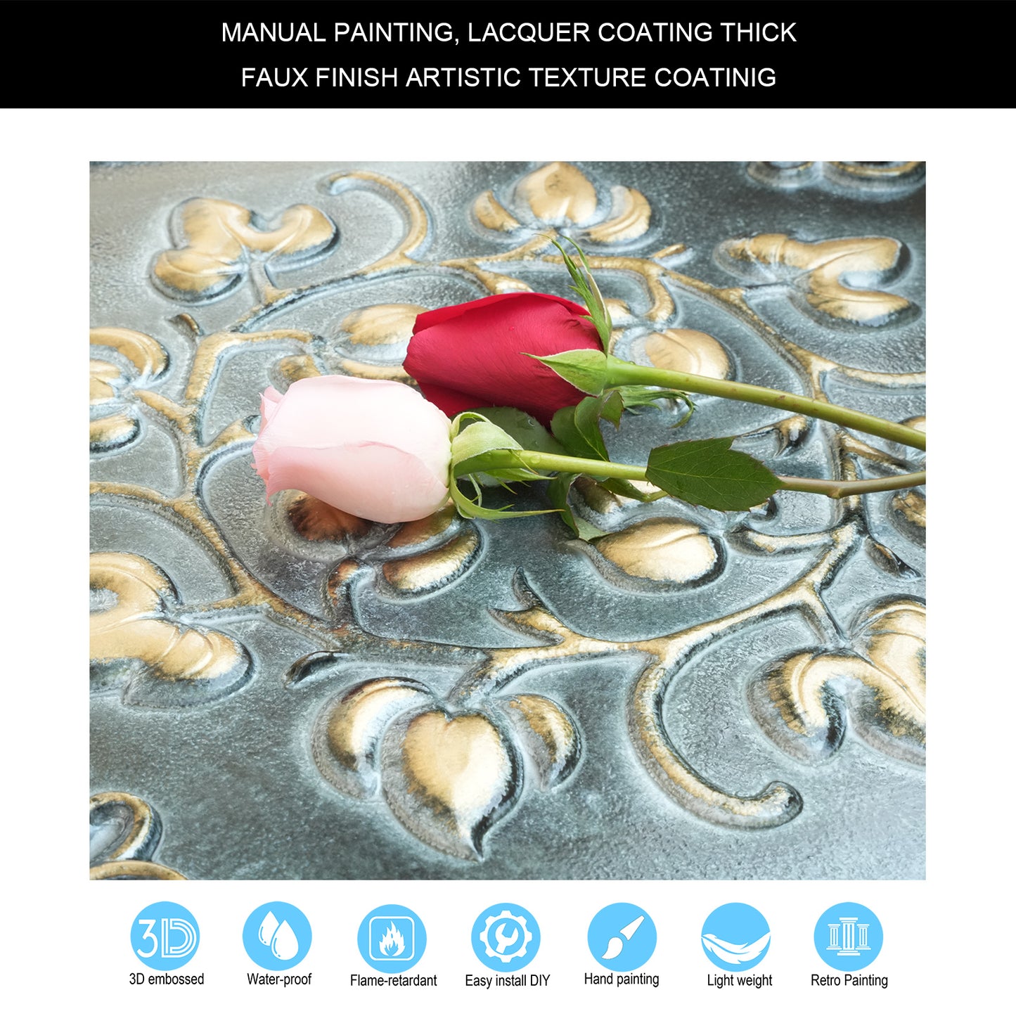 10tiles/lot Antique Ceiling Tiles for Premium Hotels, Mansions, Villas and Classic Dining Rooms PL66