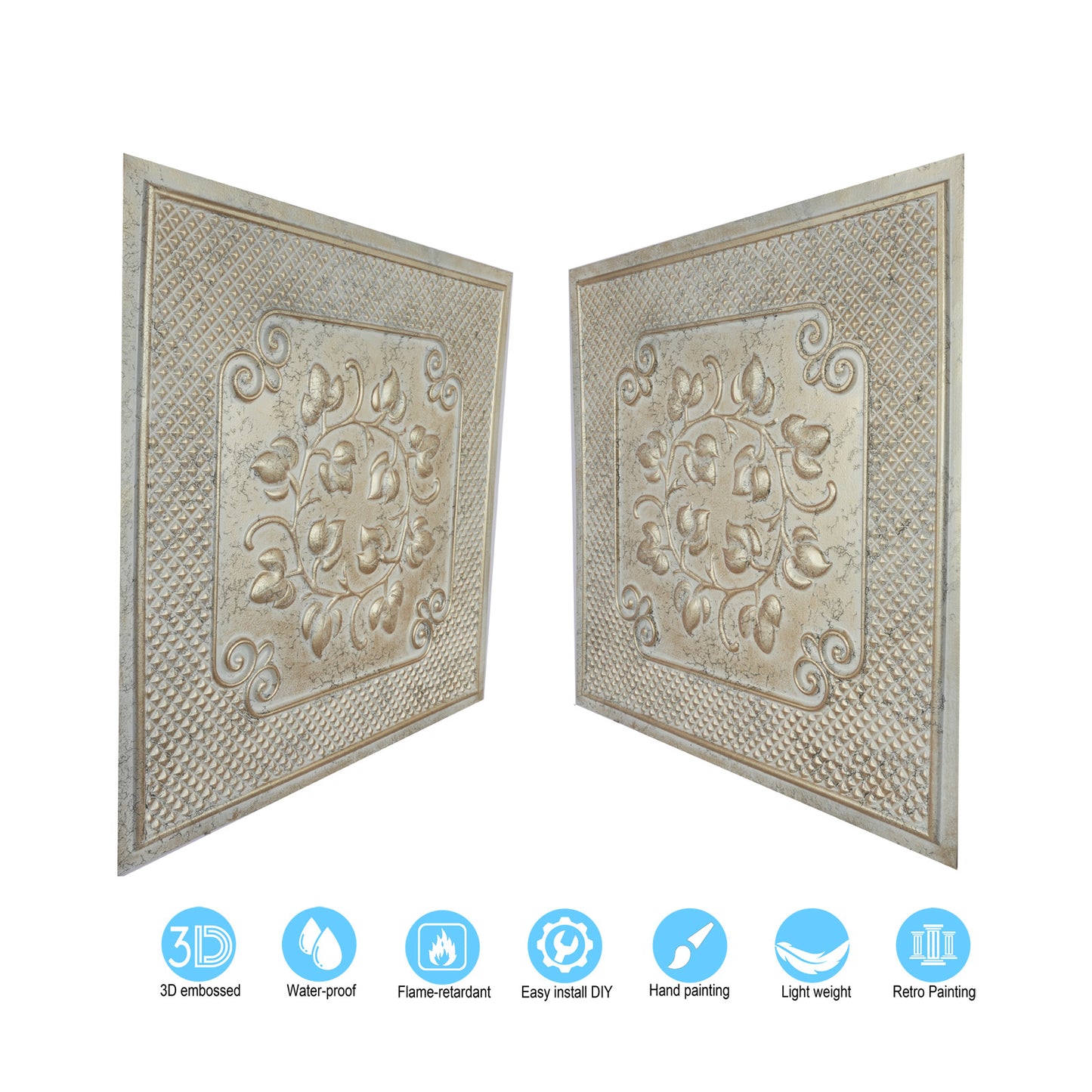 10tiles/lot Artistic Ceiling Tiles for Book Cafés, Literary Shops and Cultural Retail Spaces PL66