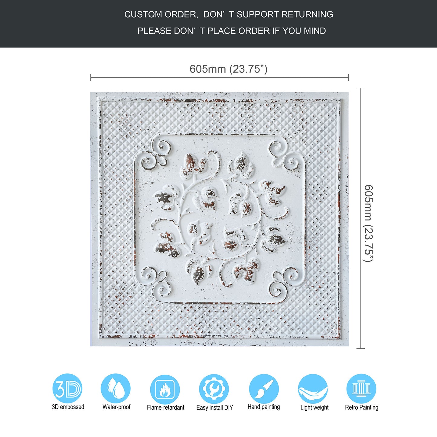 10tiles/lot Artistic Ceiling Tiles for Book Cafés, Literary Shops and Cultural Retail Spaces PL66