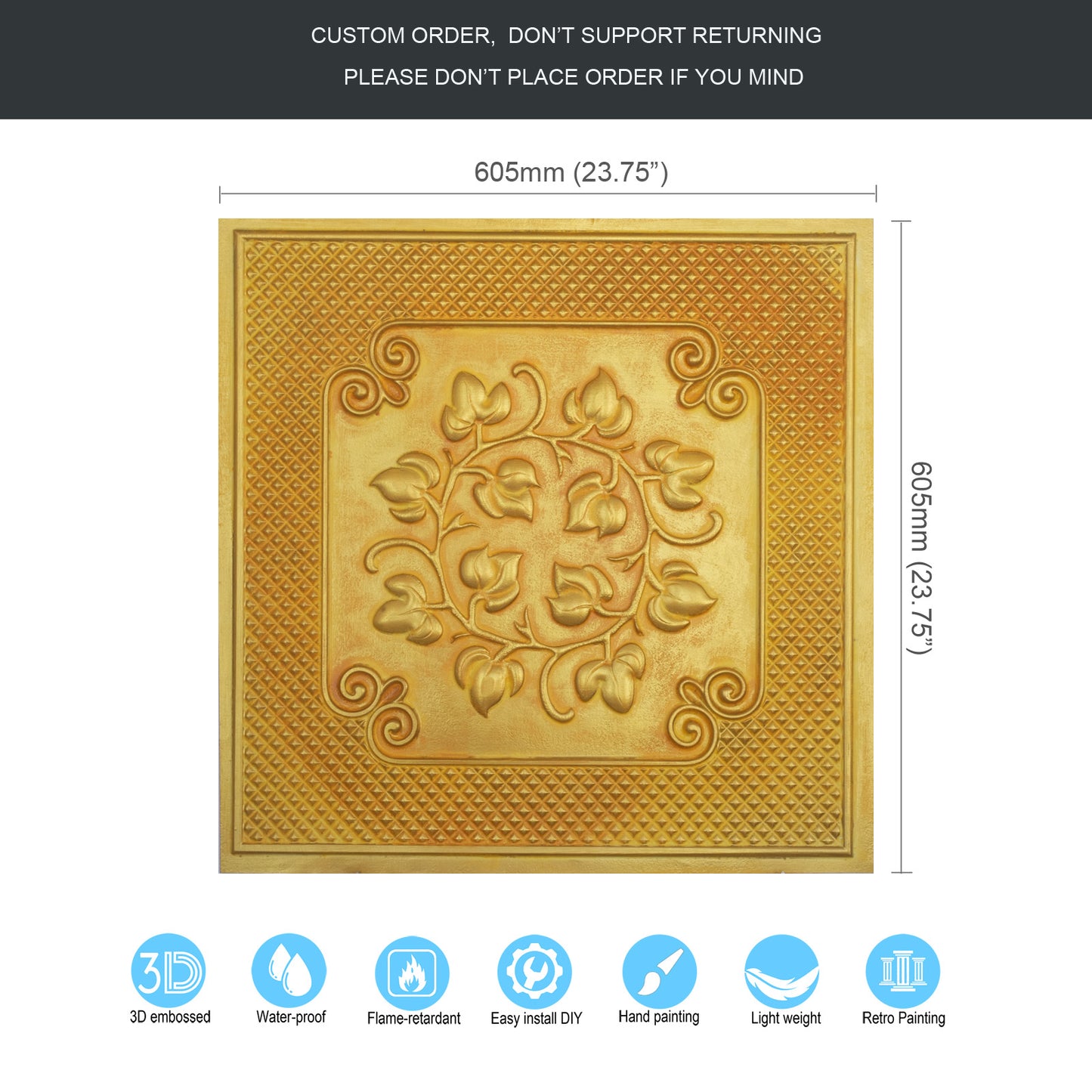 10tiles/lot 3D Decorative Ceiling Tiles for Trendy Restaurants, Bars and Creative Cafés PL66