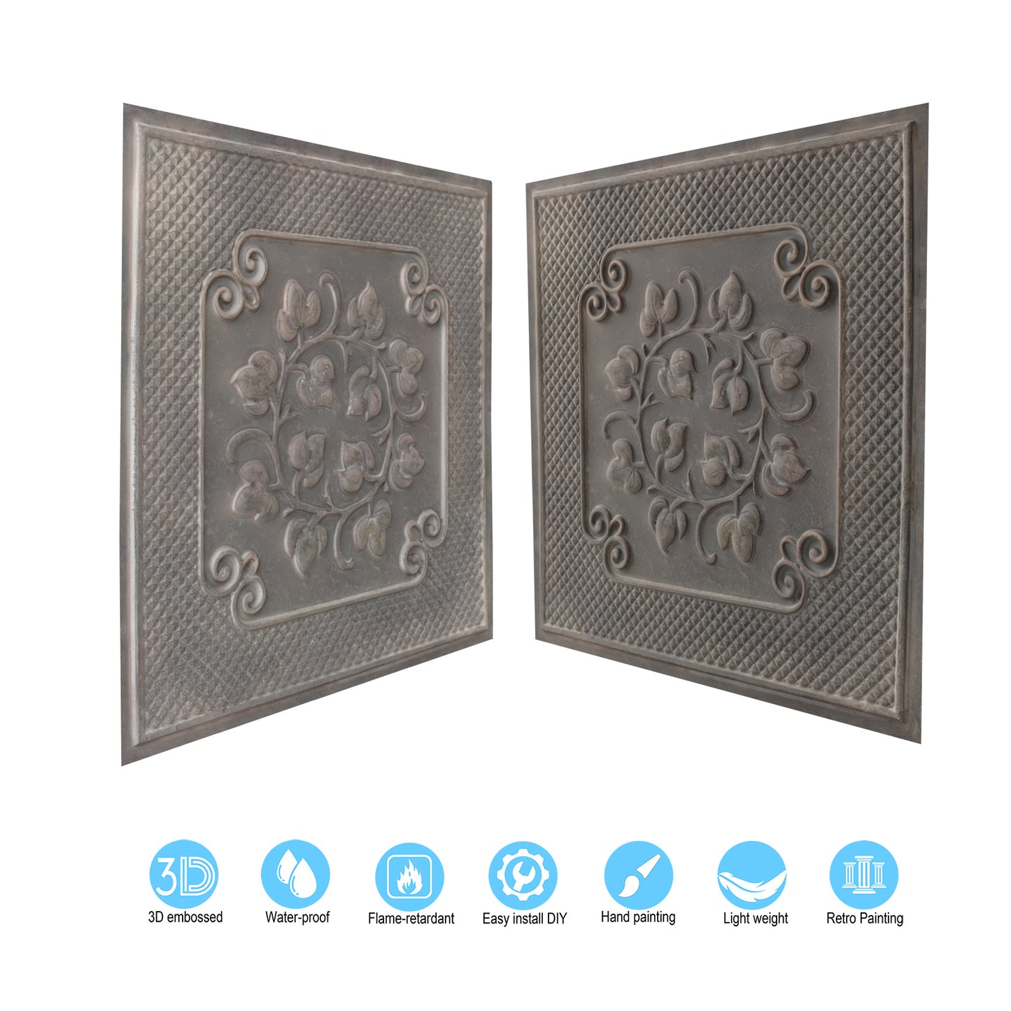 10tiles/lot Antique Ceiling Tiles for Premium Hotels, Mansions, Villas and Classic Dining Rooms PL66