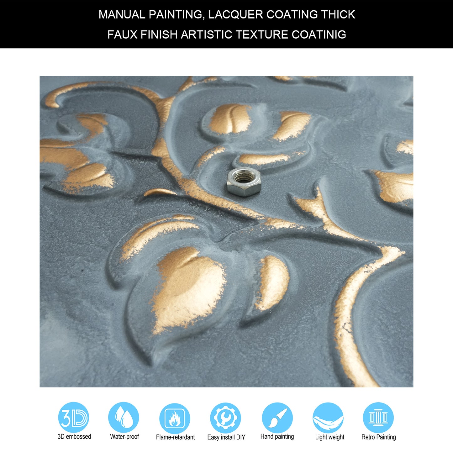 10tiles/lot Antique Ceiling Tiles for Premium Hotels, Mansions, Villas and Classic Dining Rooms PL66