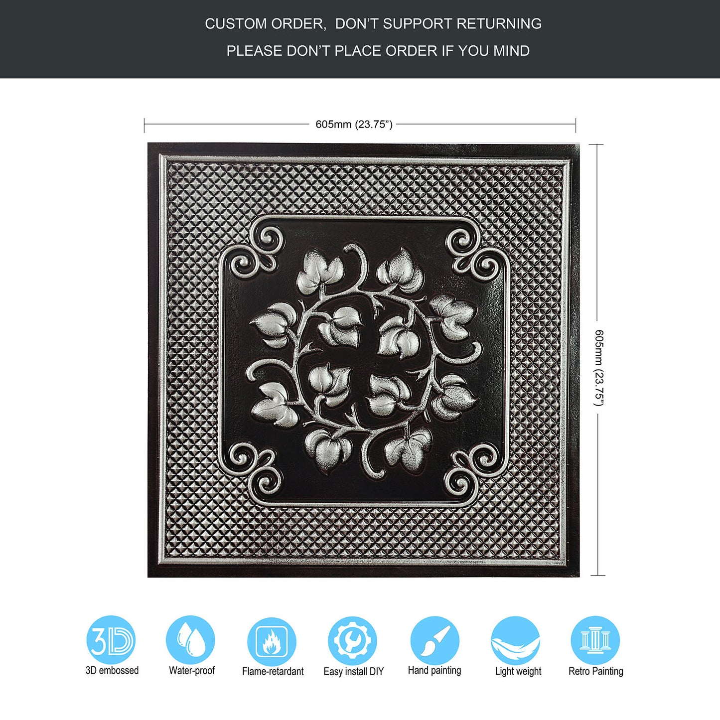 10tiles/lot 3D Decorative Ceiling Tiles for Trendy Restaurants, Bars and Creative Cafés PL66