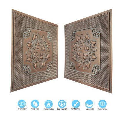 10tiles/lot Vintage Ceiling Tiles for Wine Cellars, Old-World Restaurants and Artistic Rooms PL66