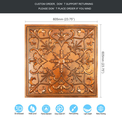 10tiles/lot Artistic Tin Ceiling Tiles for Artisan Workshops, Museums and Gallery Spaces PL70