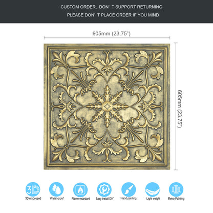 10tiles/lot Faux Metal Ceiling Tiles for Bars, Cafés, Lounges and Contemporary Interiors PL70