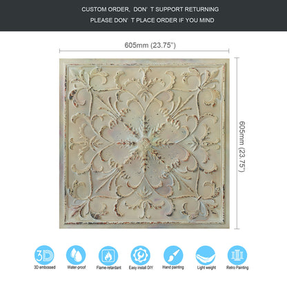 10tiles/lot Faux Metal Ceiling Tiles for Bars, Cafés, Lounges and Contemporary Interiors PL70