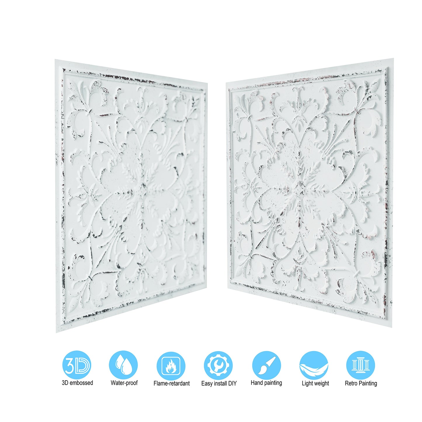 10tiles/lot Artistic Ceiling Tiles for Libraries, Museums, Craft Studios and Cultural Interiors PL70