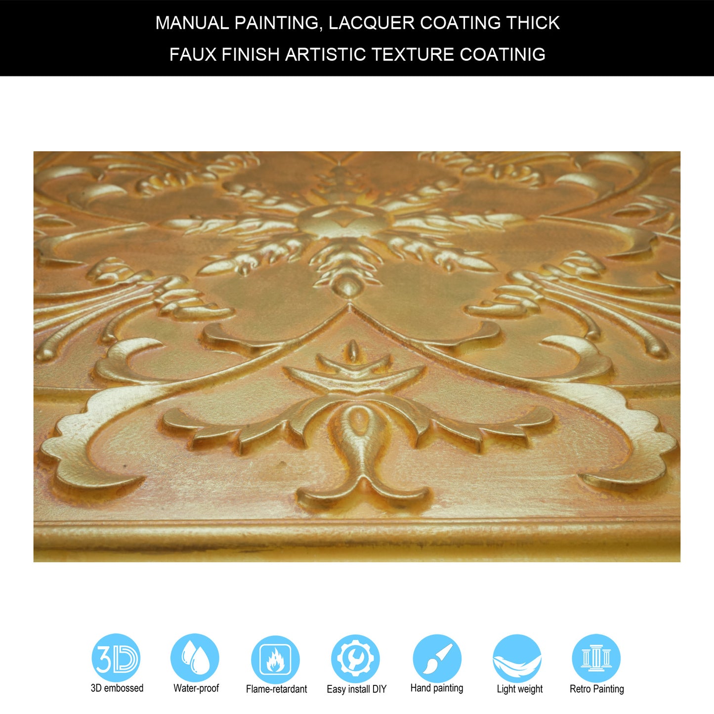 10tiles/lot Faux Metal Ceiling Tiles for Bars, Cafés, Lounges and Contemporary Interiors PL70